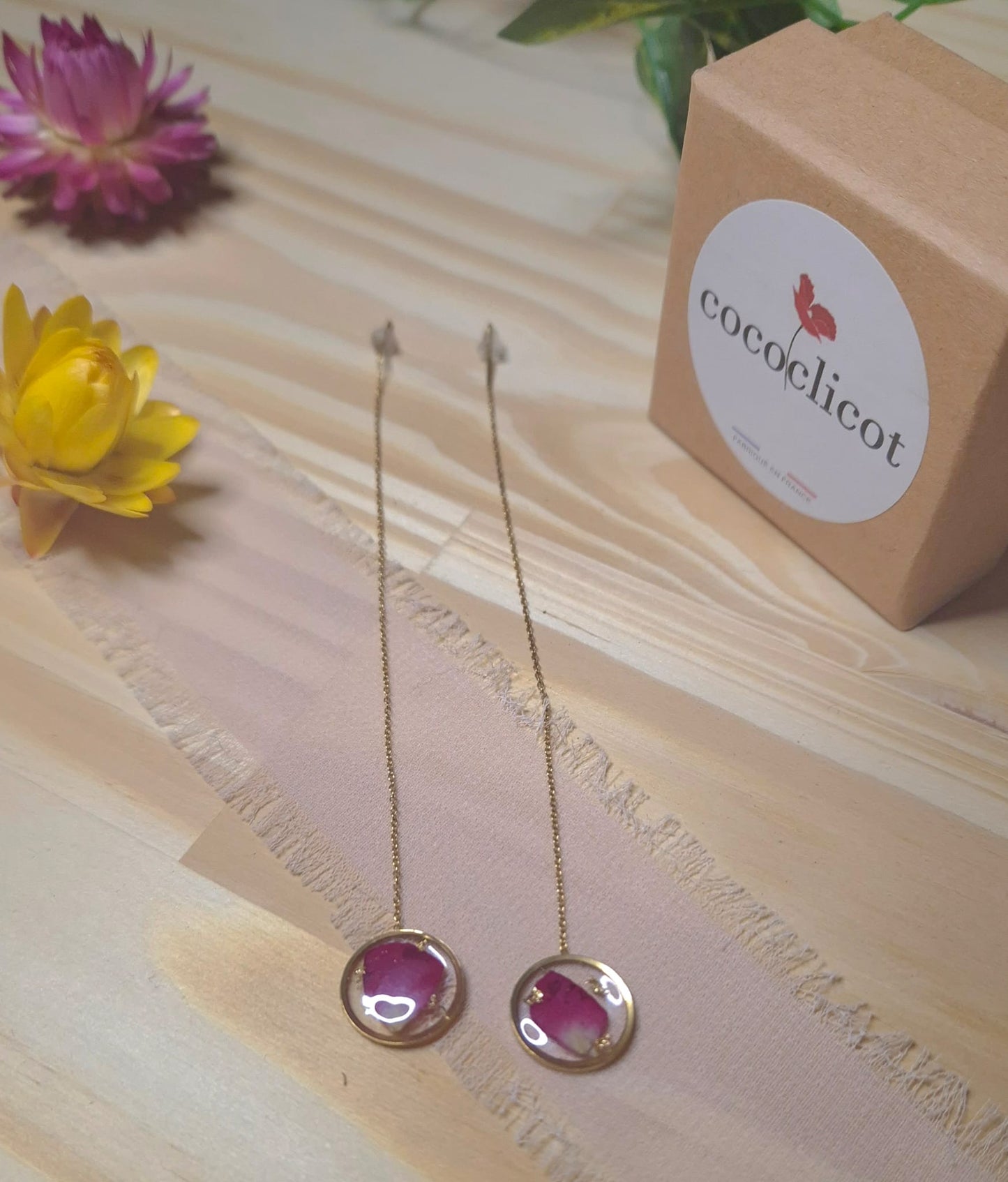 Chaînes d'oreilles botaniques - Pétales de Rose
