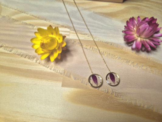 Chaînes d'oreilles botaniques - Rose et perles